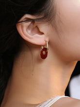 Load image into Gallery viewer, Red Oil-drop Glaze Earrings E0610