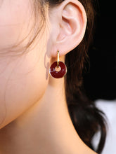 Load image into Gallery viewer, Red Oil-drop Glaze Earrings E0610