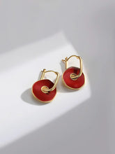 Load image into Gallery viewer, Red Oil-drop Glaze Earrings E0610