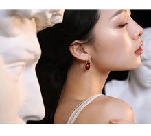 Load image into Gallery viewer, Red Oil-drop Glaze Earrings E0610