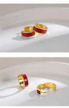 Load image into Gallery viewer, Red Oil-drop Glaze Earrings E0677
