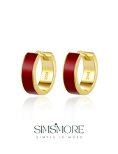 Load image into Gallery viewer, Red Oil-drop Glaze Earrings E0677