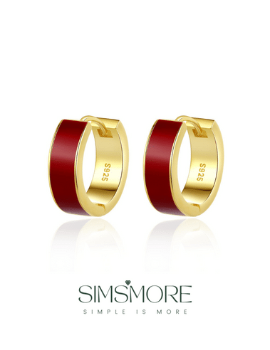 Red Oil-drop Glaze Earrings E0677