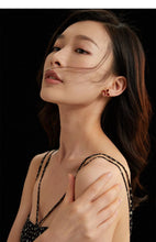 Load image into Gallery viewer, Red Oil-drop Glaze Earrings E0683