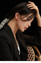 Load image into Gallery viewer, Red Oil-drop Glaze Earrings E0693