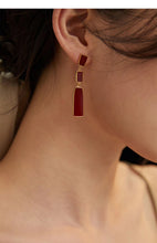 Load image into Gallery viewer, Red Oil-drop Glaze Earrings E0695