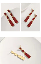 Load image into Gallery viewer, Red Oil-drop Glaze Earrings E0695