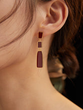Load image into Gallery viewer, Red Oil-drop Glaze Earrings E0695