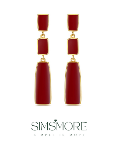 Red Oil-drop Glaze Earrings E0695