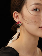 Load image into Gallery viewer, Red Oil-drop Glaze Earrings E0794