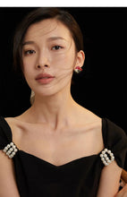 Load image into Gallery viewer, Red Oil-drop Glaze Earrings E0794