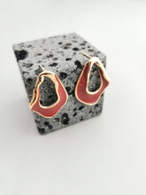 Load image into Gallery viewer, Red Oil-drop Glaze Earrings E0802