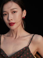 Load image into Gallery viewer, Red Oil-drop Glaze Earrings E0804