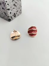 Load image into Gallery viewer, Red Oil-drop Glaze Earrings E0804