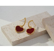Load image into Gallery viewer, Red ／Black Oil-drop Glaze Earrings E0569