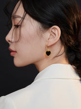 Load image into Gallery viewer, Red ／Black Oil-drop Glaze Earrings E0569