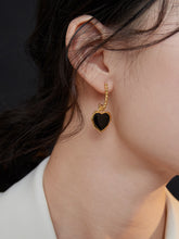 Load image into Gallery viewer, Red ／Black Oil-drop Glaze Earrings E0569