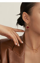 Load image into Gallery viewer, Red ／Black Oil-drop Glaze Earrings E0569