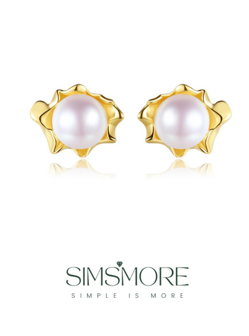 Simple Baroque Pearl Stud Earrings E0645