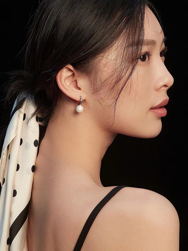 Simple Shell Pearls Earrings E0670