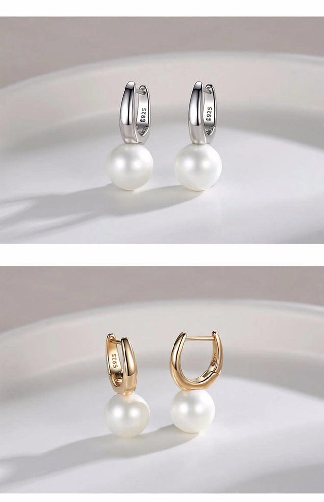 Simple Shell Pearls Earrings E0670