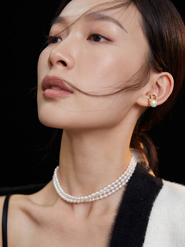 Sterling Silver Pearl Ear Cuffs（Single）E0728