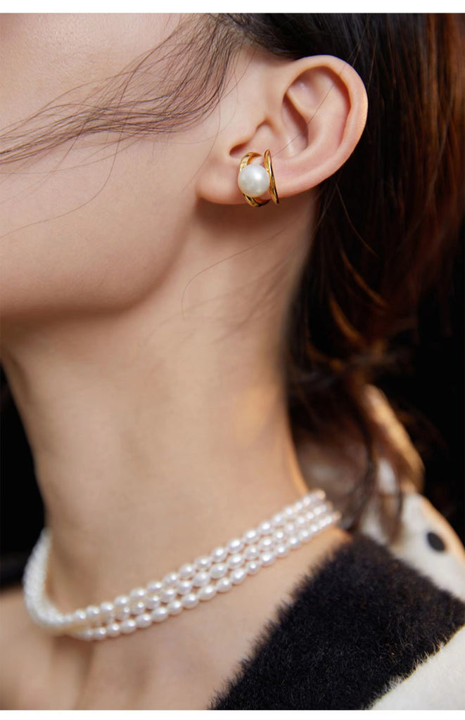 Sterling Silver Pearl Ear Cuffs（Single）E0728