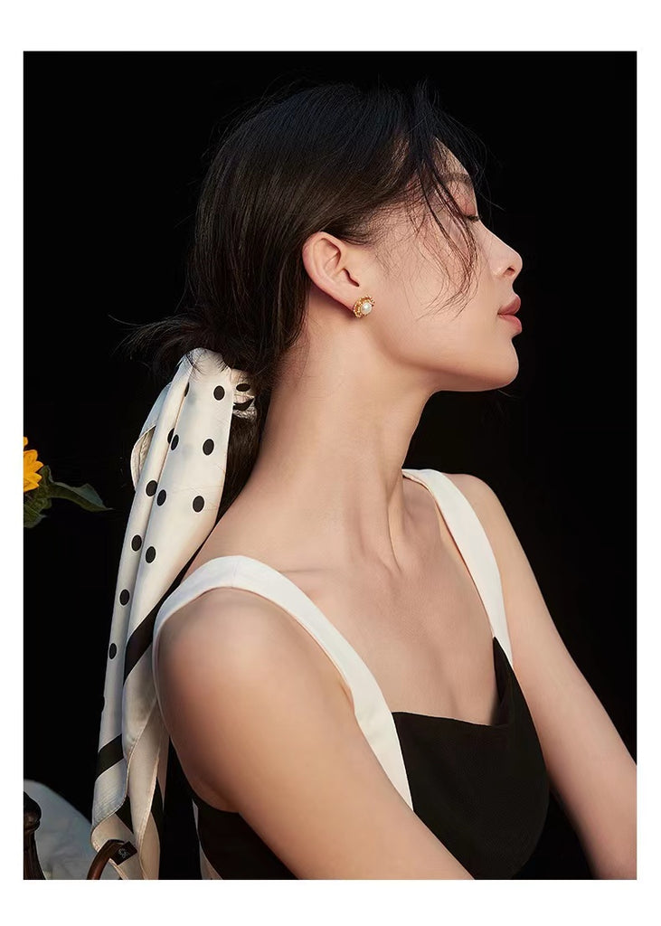 Sunflower Natural Pearl Earrings E0646