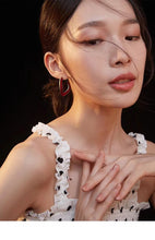 Load image into Gallery viewer, Red Oil-drop Glaze Earrings E0801