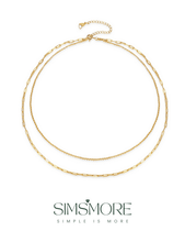 Load image into Gallery viewer, Layered Curb Link Chain Necklace D0205