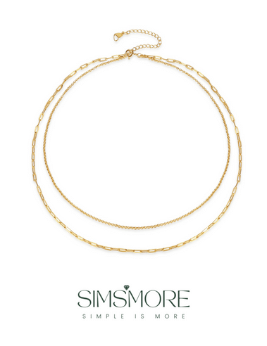 Layered Curb Link Chain Necklace D0205