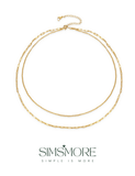 Layered Curb Link Chain Necklace D0205